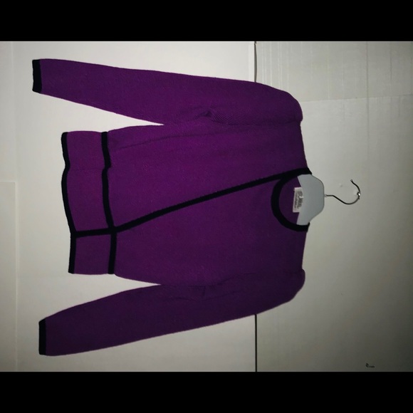 St John Knit Top Magenta Black Saks Fifth Avenue - Picture 9 of 16